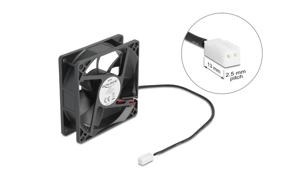 Delock Ventilateur PC 5 V DC, 80 x 80 x 25 mm
