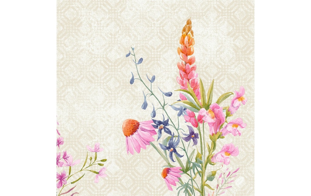 Duni Serviettes en papier Floret 40 cm x 40 cm, 60 Pièce/s