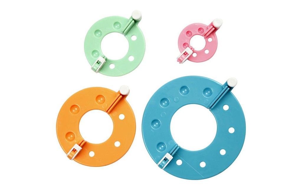 Creativ Company Modèle Pompon 3.5 + 5.5 + 7 + 9 cm 4 pièces