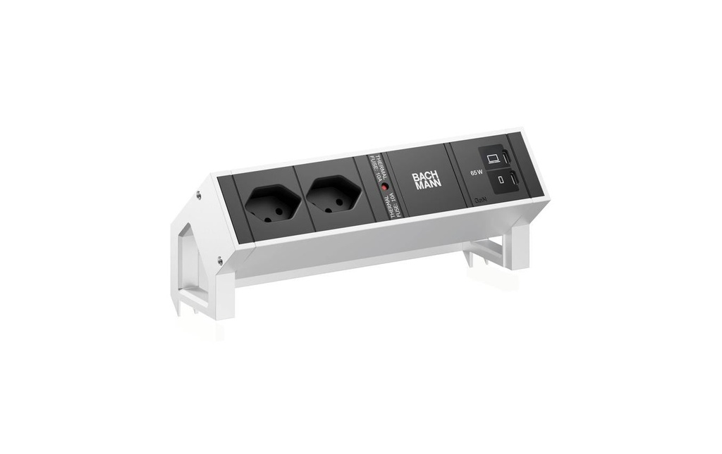 Bachmann Bloc multiprises de table DESK2 2xT13 1xUSB C/C 65W 0.2m INOX