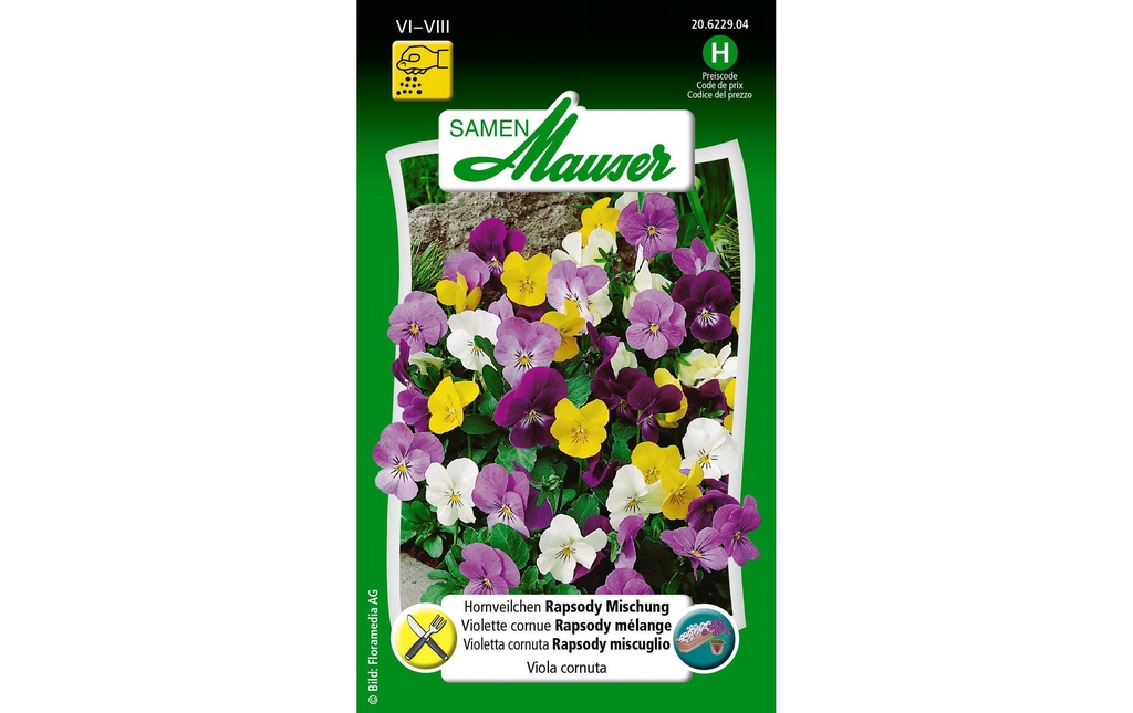 Samen Mauser Fleurs comestibles Violet corne violet Mélange Rapsody