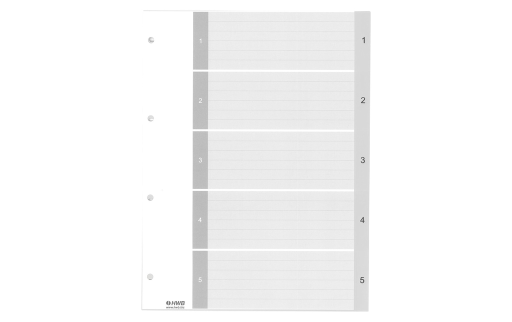 HWB Registre A4, PP 1-5,  25 pièces