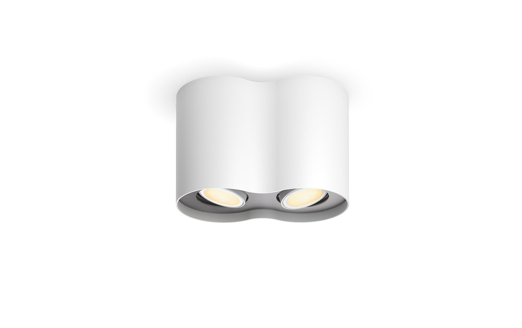 Philips Hue White Ambiance Pillar Spot double avec variateur de lumière Blanc