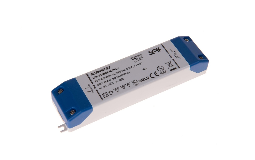 SELF Blocs d’alimentation de pilote de LED SLT60-24VLG-E 60 W, 24 V