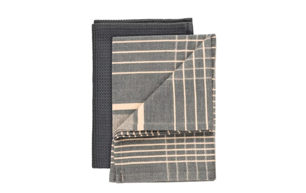 Wenko Ensemble de torchons pour la vaisselle Tito 2 pièces, Gris