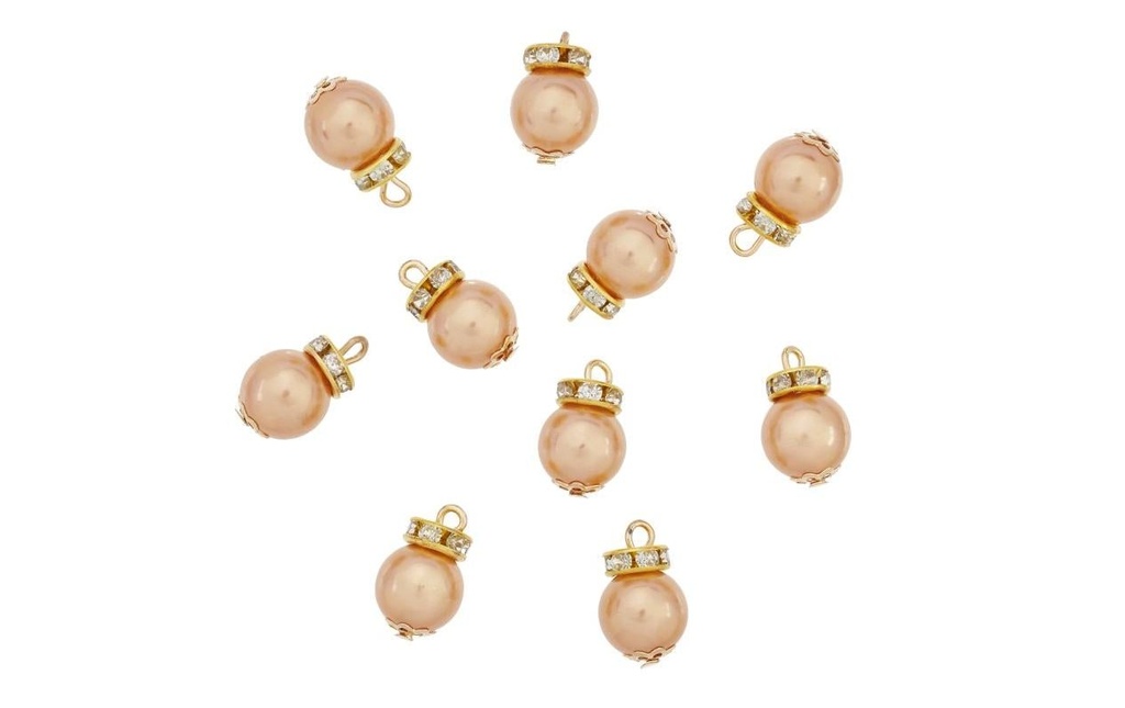 HobbyFun Mini figurine Boules de Noël 1 cm, champagne, 10 pièces
