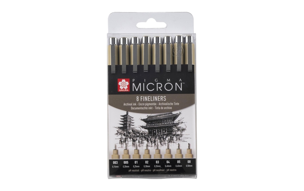 SAKURA Fineliner-Set PigmaMicron 8pcs (8 pces)