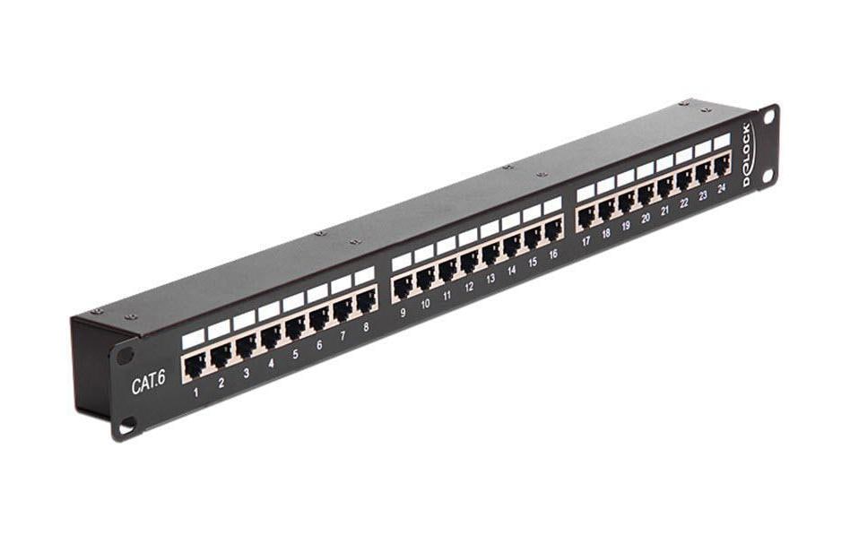 Delock Panneau de brassage 24 Port, Cat.6 STP 19-Rack ponte