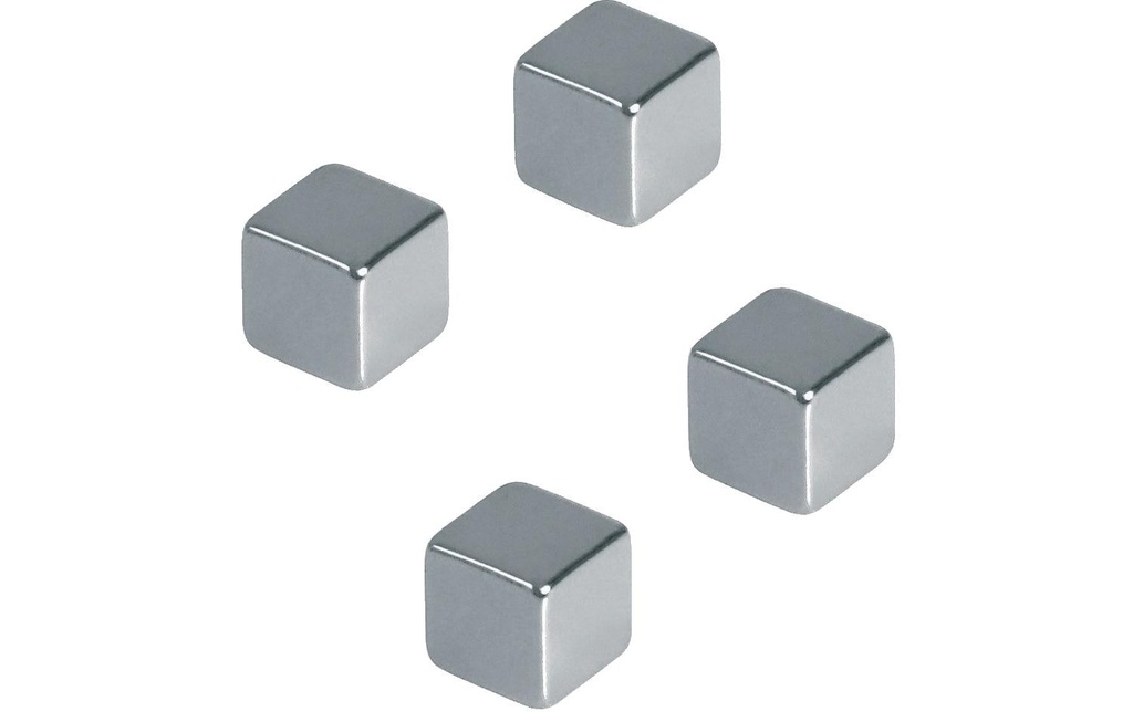 Franken Aimant Cube 10 x 10 mm, 4 Pièce/s, Argenté