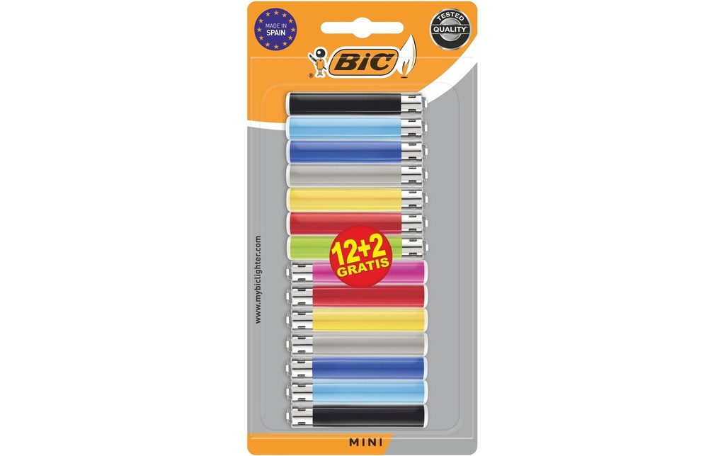 BIC Briquet à friction J25 Mini, Paquet de 14