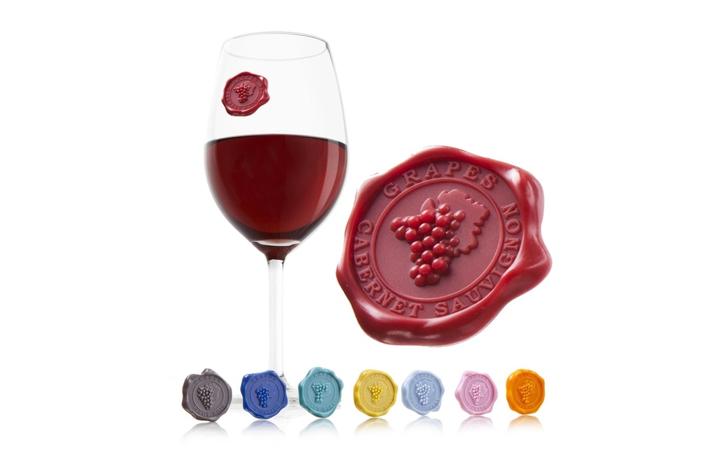 Vacuvin Marqueur en verre Classic Sceau à vin, 8 pièces, Multicolore