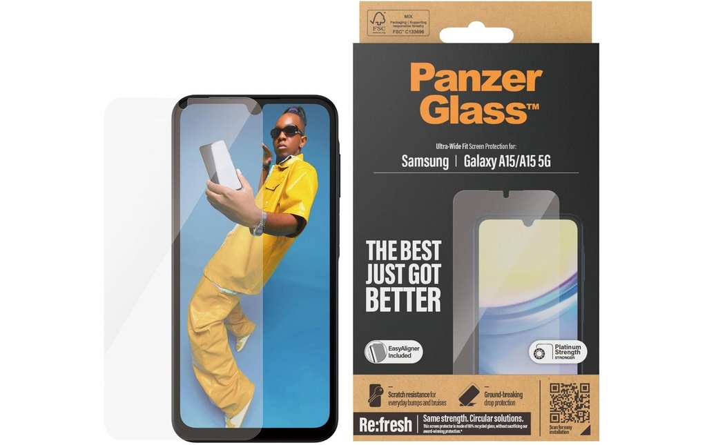 Panzerglass Protection d’écran Ultra wide Fit Galaxy A15 / A15 5G