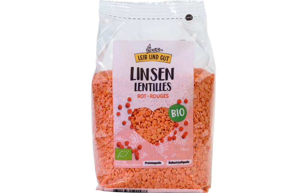 Leib und Gut Lentilles rouges bio 500 g