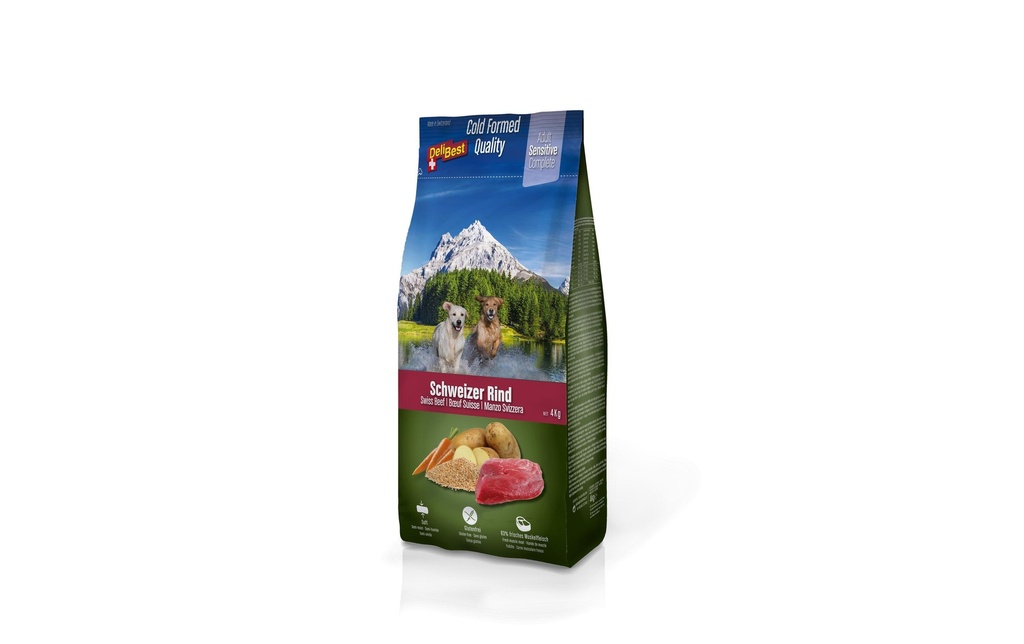 DeliBest Aliments mi-humides pour animaux Premium Complete Sensitive Dog, Bœuf, 4 kg