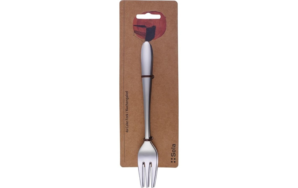 Sola Fourchette à gâteau Basic Alpha, poli, 4 pièces