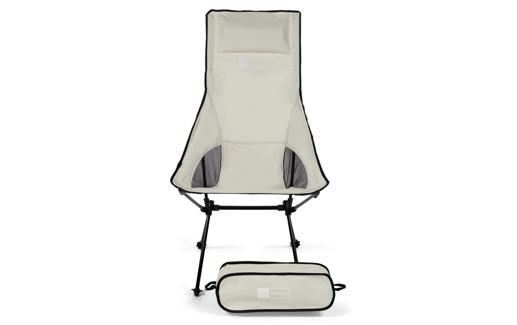 Trekony Chaise de camping Haut Taupe Aluminium