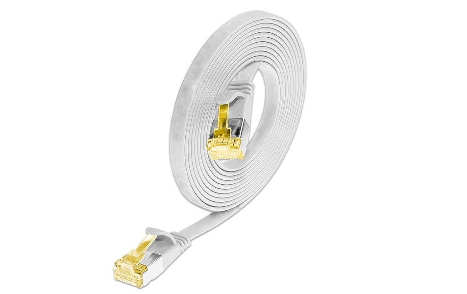 SLIM Câble patch slim  Cat 6A, U/FTP, 0.1 m, Blanc