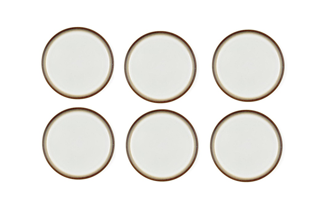Bitz Assiettes pour le petit-déjeuner et à dessert Ø 21 cm, 6 Pièce/s, Gris/Crème