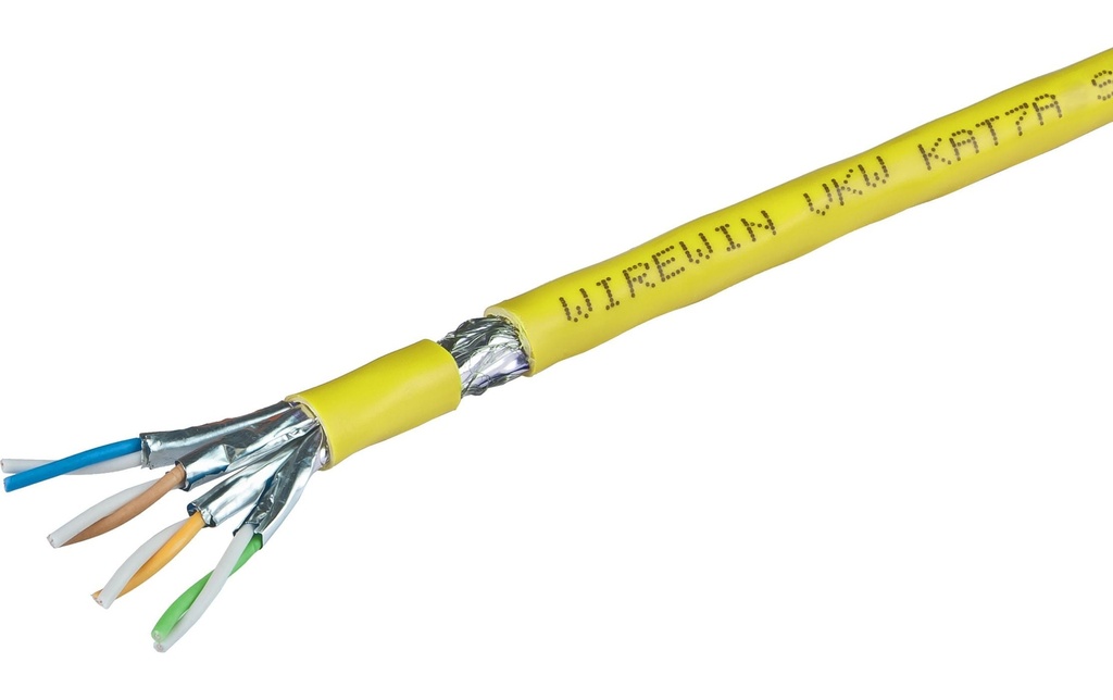 Wirewin Câble de pose VKW SFTP K7A L3 Cat 7A, S/FTP, 500 m, Jaune