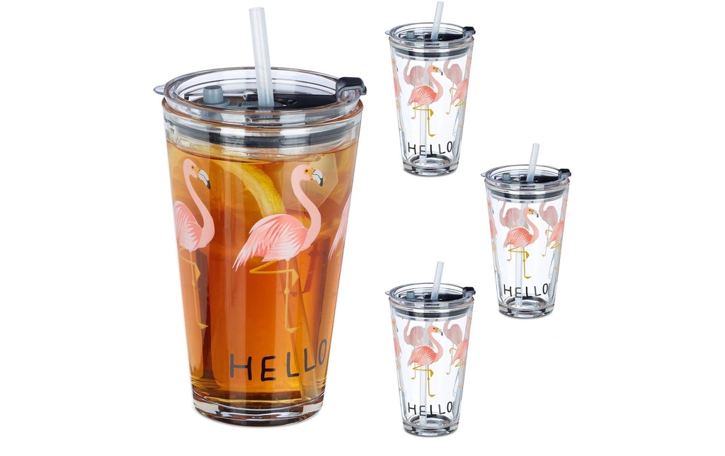 relaxdays Verre 4 pièces, 450 ml
