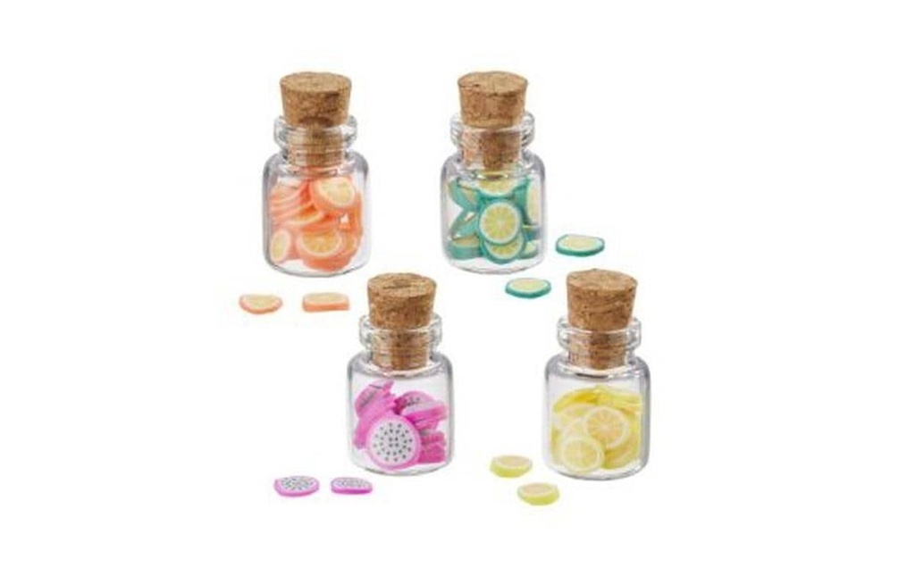 HobbyFun Mini ustensiles Verres avec des fruits 2.2 x 1.3 cm, 4 pièces