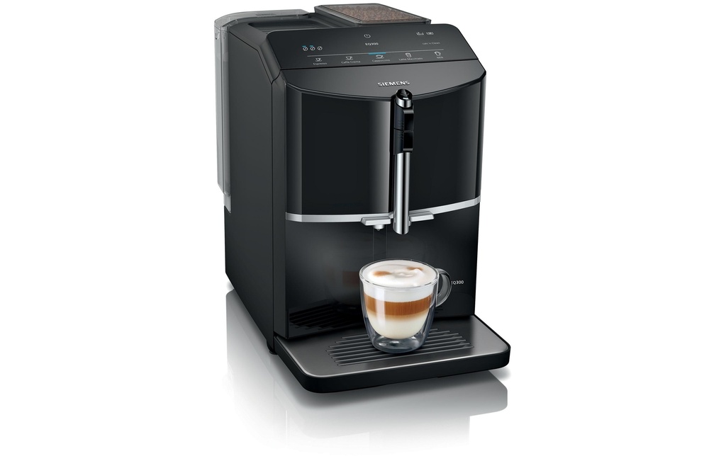 Siemens Machine à café automatique EQ300 Laque de piano noire TF301E19