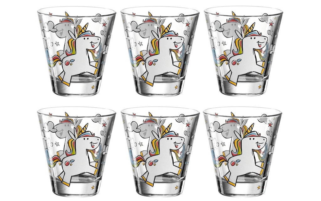 LEONARDO Verre à boire pour enfants Bambini Licorne, 215 ml,  6 pièces