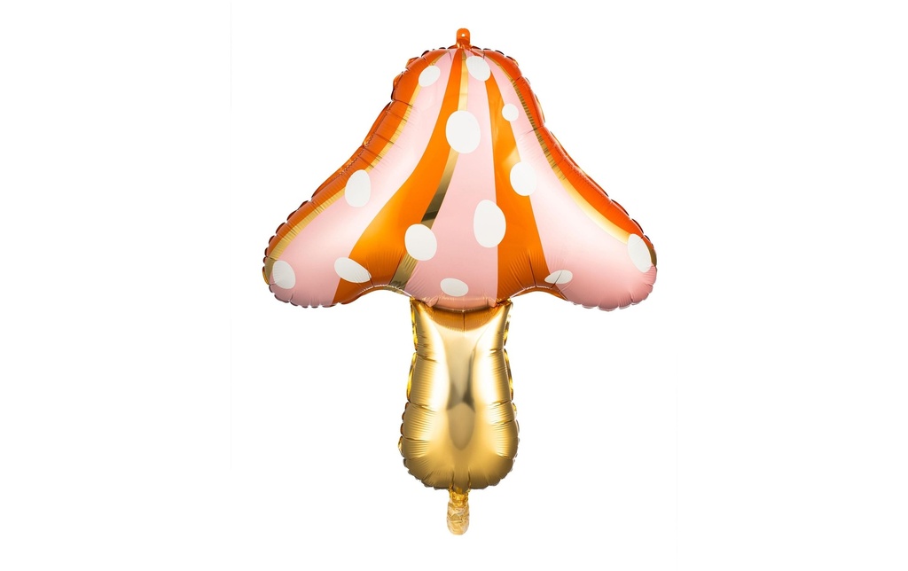 Partydeco Ballon en aluminium Champignon Orange/Doré/Rose