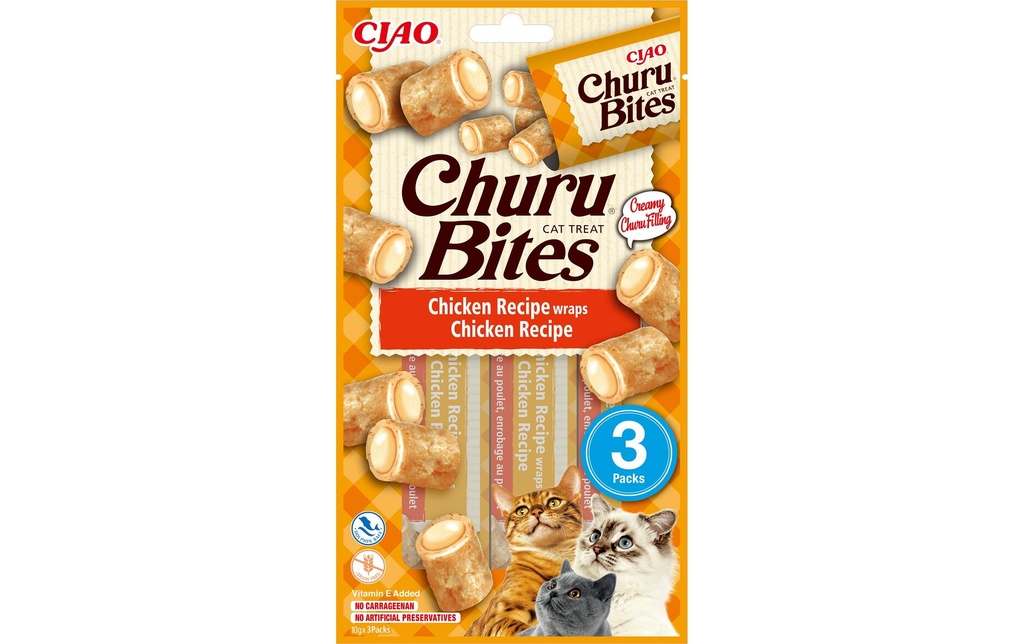 CIAO Churu Collation pour chat Bouchées de poulet, 3 x 10 g