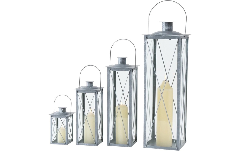 Boltze Lanterne Farol 4 pièces, Transparent/Gris