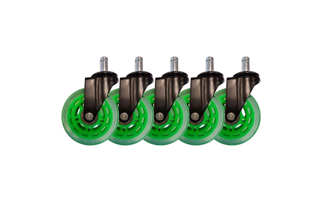 LC-Power Jeu de 5 roulettes pour chaise de jeu Vert