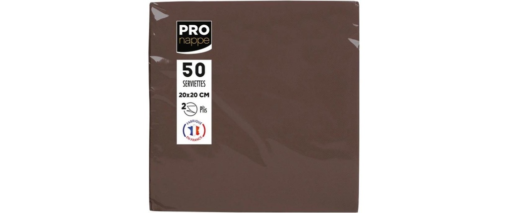 PRO nappe Serviettes en papier chocolat 20 cm x 20 cm, 50 Pièce/s