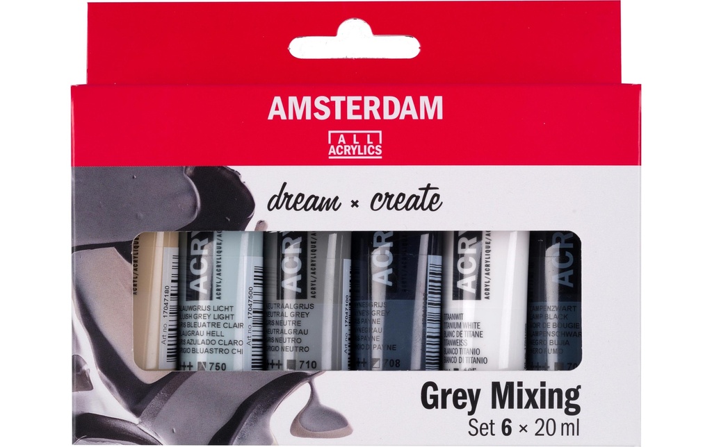 Amsterdam Peinture acrylique Set Grey Mixing 6 tubes de 20 ml
