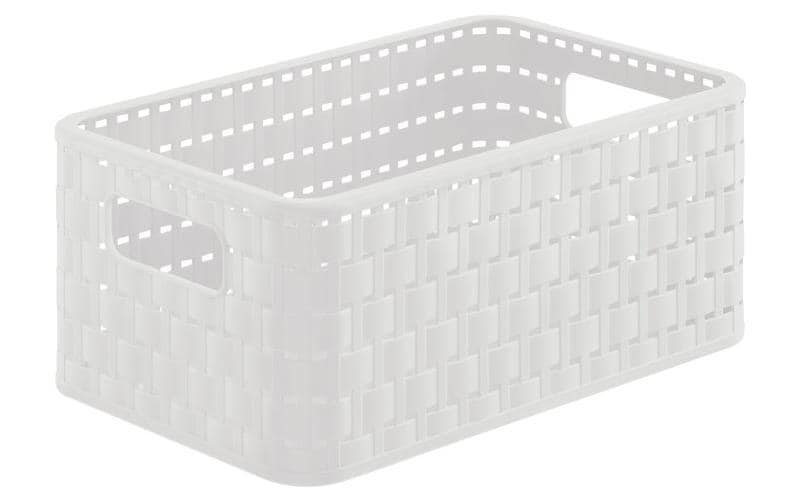 Rotho Panier de rangement Country 28 x 18,5 x 12,6 cm, Blanc