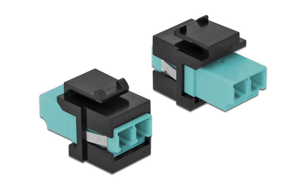 Delock Module Keystone Prise LC à prise LC Aqua / Noir