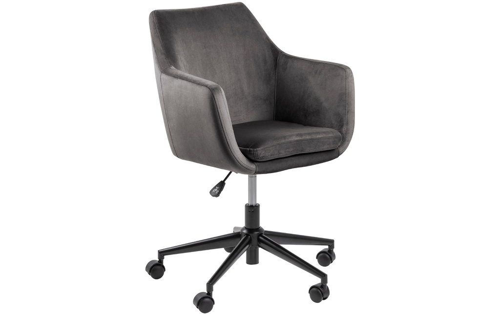 AC Design Chaise de bureau Nora, avec dossier rembourré et accoudoirs, gris foncé