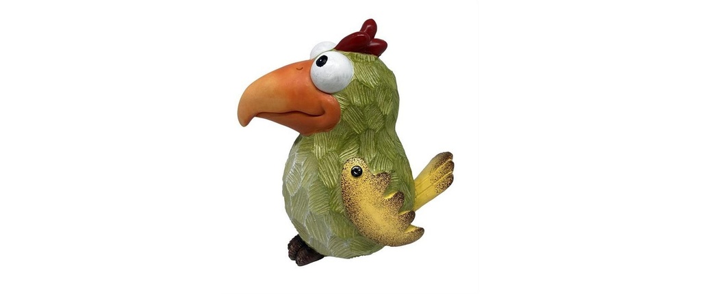 Dameco Figure décorative Oiseau vert, 9.5 x 14 x 16 cm