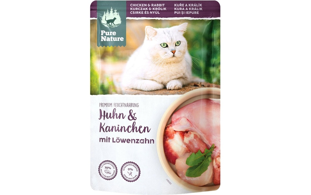 Pure Nature Alimentation humide Poulet&lapin, 85 g