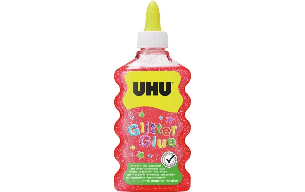 UHU Glitter Glue Maxi rouge 177ml (185 pces)