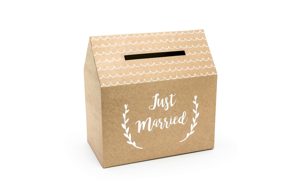 Partydeco Accessoires de mariage Boîte à cartes Just Married 30 x 30.5 cm