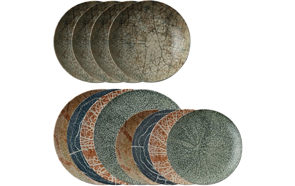 Arthur Krupp Set d’assiettes Essence de la nature 12 Pièce/s,Multicolore