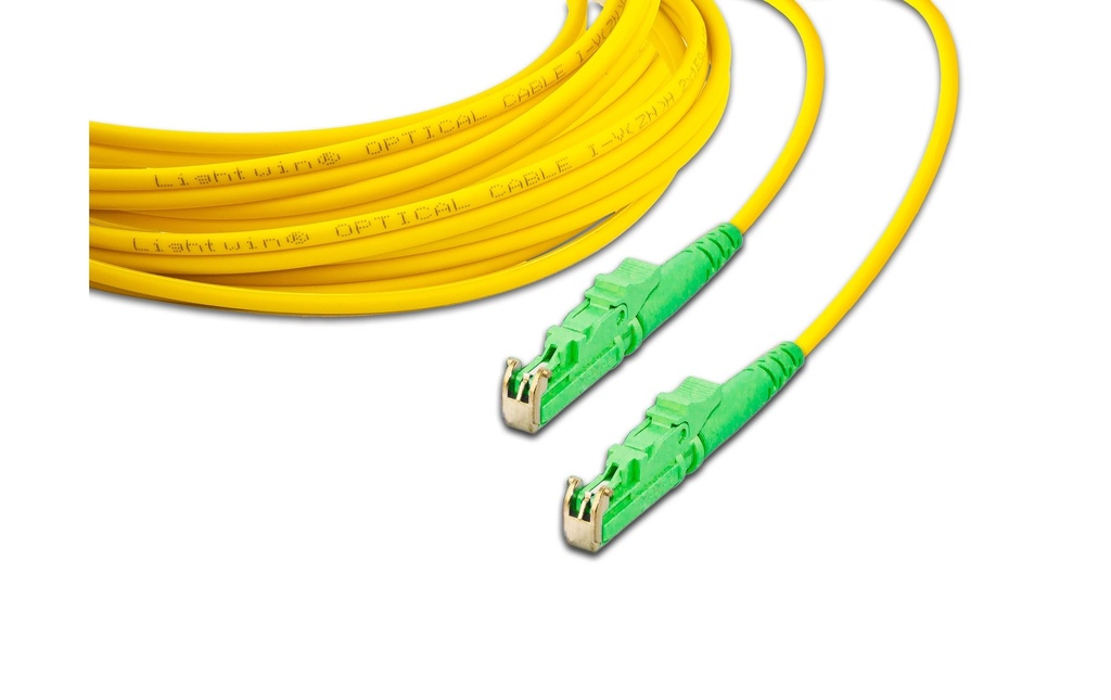 Lightwin Câble patch à fibre optique SM, LSH/APC-LSH/APC, OS2, Simplex, 5 m Singlemode LSH/APC (compatible E2000/APC) – LSH/APC (compatible E2000/APC), OS2, Simplex, 5 m