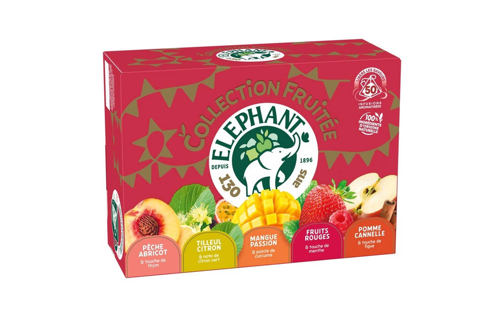 Eléphant Sachet de thé Collection Fruitée 50 pièces
