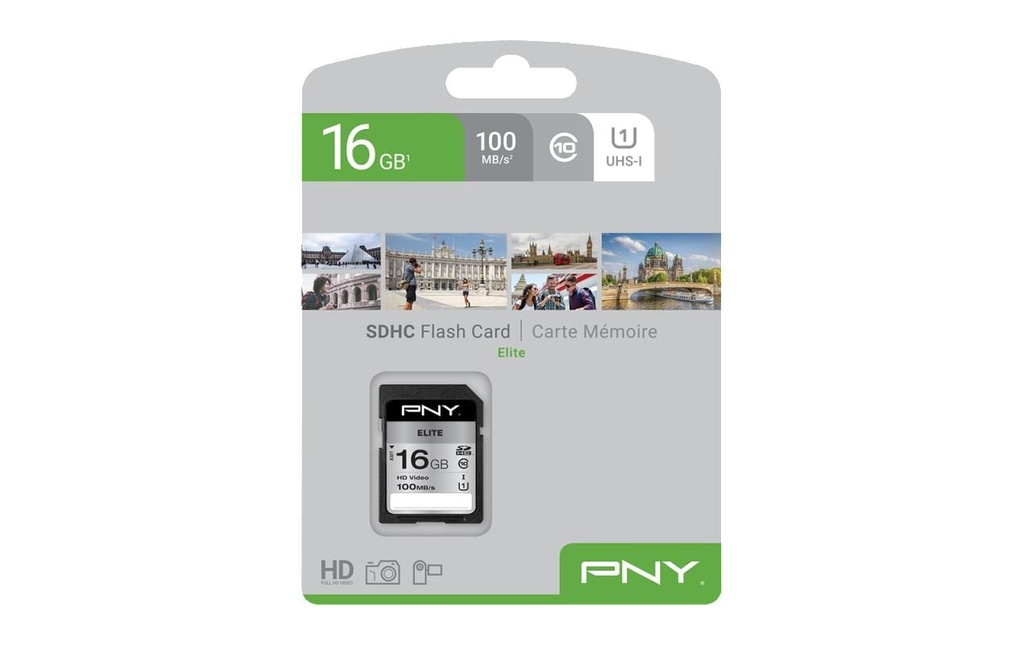 PNY Carte SDHC Elite UHS-I U1 16 GB