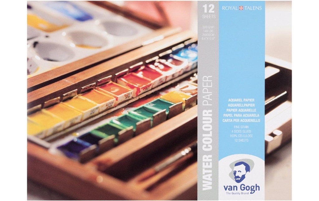 VAN GOGH Papier aquarelle 24x32cm blanc (12 pces)