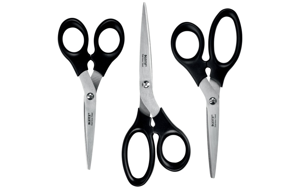 Leitz Ciseaux 16.5, 18.5, 20 cm, acier inoxydable