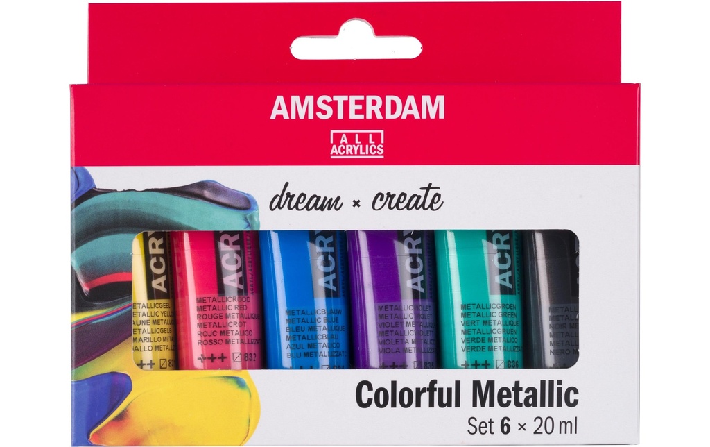 AMSTERDAM Acrylic Set6 x 20ml métallique (6 pces)