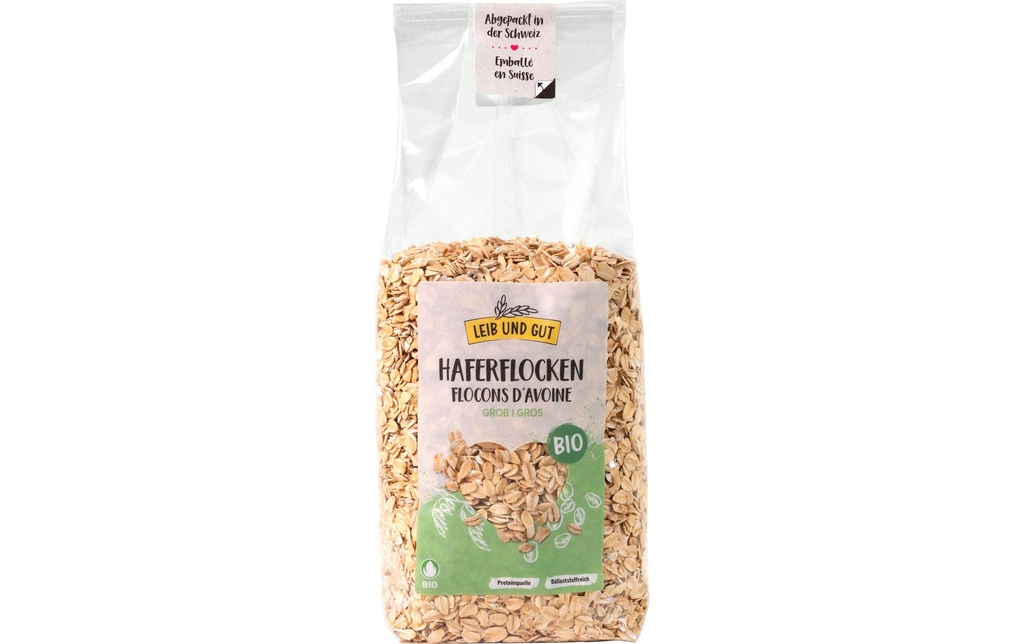 Leib und Gut Flocons d'avoine biologique grossiers 500 g