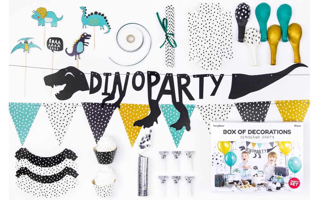 Partydeco Kits de fête Dino Party 10 pièces, multicolores