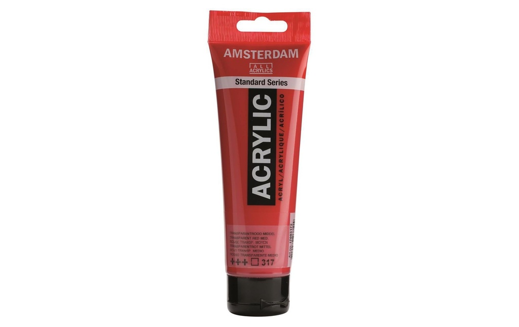 AMSTERDAM Acrylic 120ml rouge transp. (120 pces)